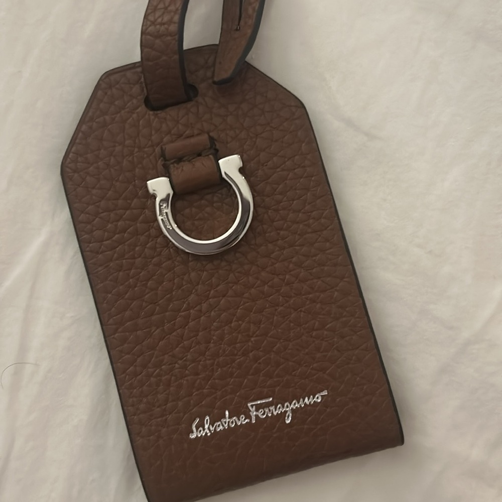 Ferragamo leather luggage tag